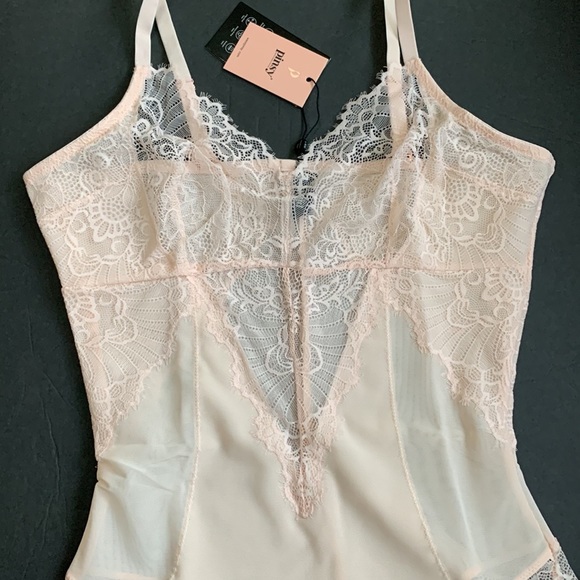 NWT New pinsy Smoothing Lace Shapesuit Whisper Pink XL - Picture 2 of 8